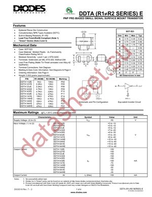 DDTA143FE-7-F datasheet  
